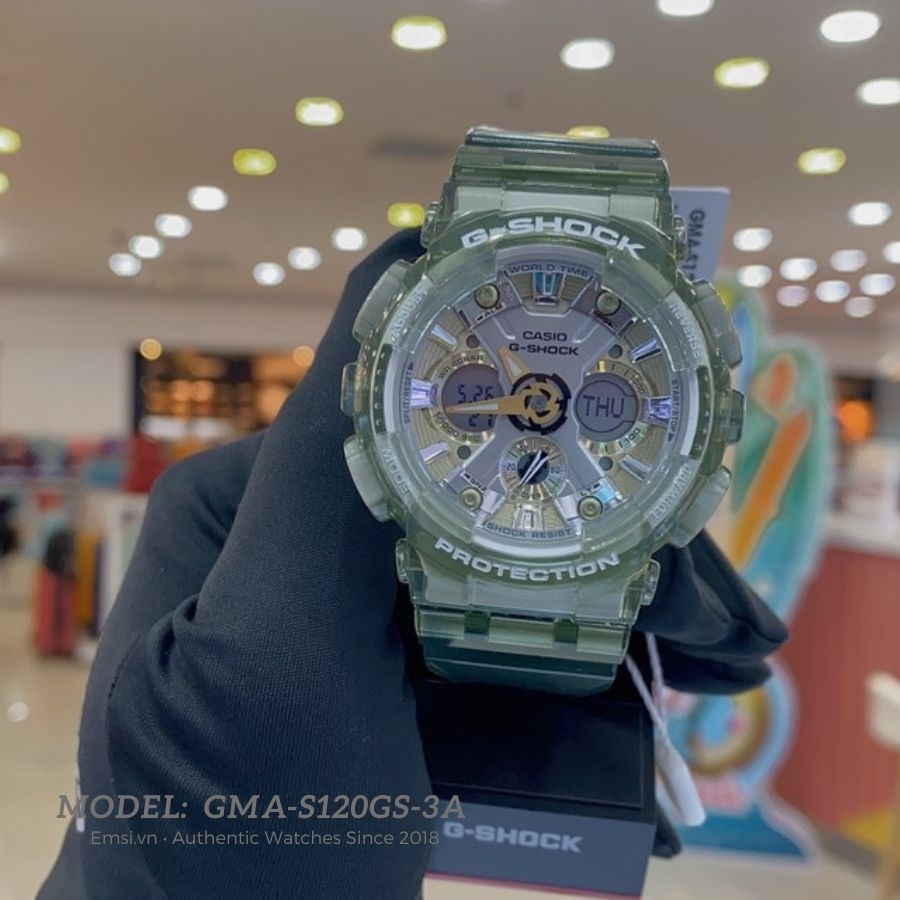 G-Shock GMA-S120GS-3ADR - Đồng Hồ Nam - Pin / Quartz - Kính Khoáng - Size Mặt 46mm - Bảo Hành 5 Năm - Chính Hãng