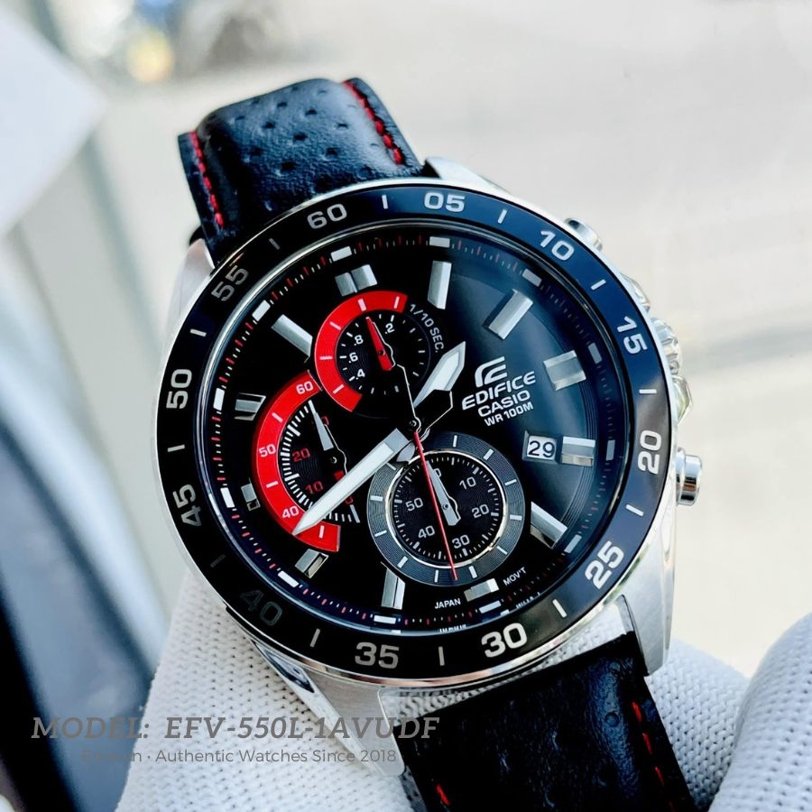 Casio Edifice EFV-550L-1AVUDF - Đồng Hồ Nam - Pin / Quartz - Kính Khoáng - Size Mặt 47mm - Bảo Hành 5 Năm - Chính Hãng