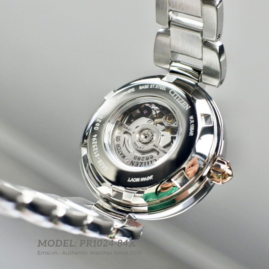 Đồng Hồ Citizen PR1024-84X Nữ Máy Cơ Kính Sapphire 28mm - KÍNH SAPPHIRE- Hàng Hiếm