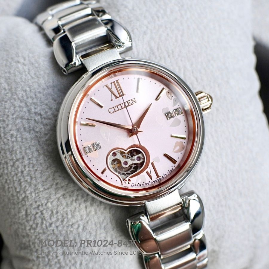 Đồng Hồ Citizen PR1024-84X Nữ Máy Cơ Kính Sapphire 28mm - KÍNH SAPPHIRE- Hàng Hiếm