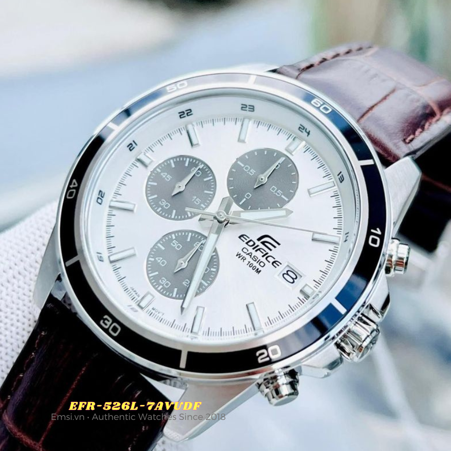 Casio Edifice EFR-526L-7AVUDF - Đồng Hồ Nam - Pin / Quartz - Kính Khoáng - Size Mặt 43.8mm  - Chính Hãng