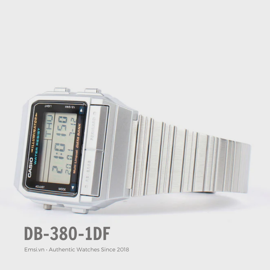 Casio DB-380-1DF - Đồng hồ nam - Điện tử - Size mặt 33.5mm - Kính nhựa - Bảo Hành 5 Năm - Chính Hãng