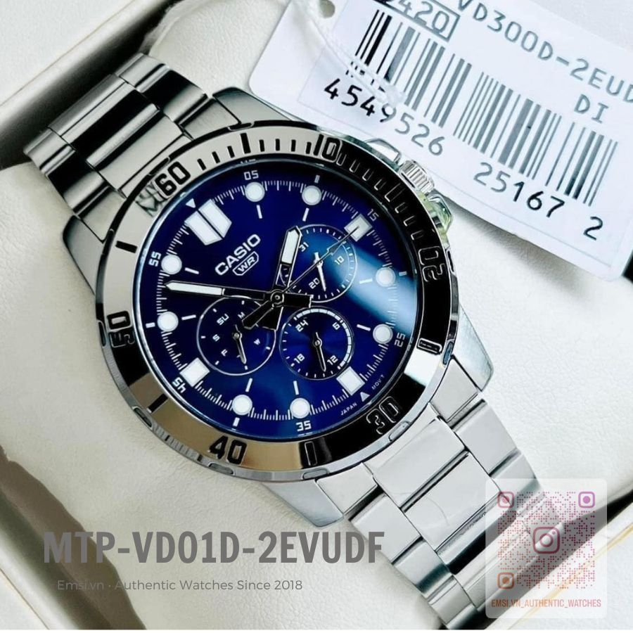 Casio MTP-VD01D-2EVUDF - Đồng Hồ Nam - Pin / Quartz - Kính Khoáng - Size Mặt 45mm - Bảo Hành 5 Năm - Chính Hãng