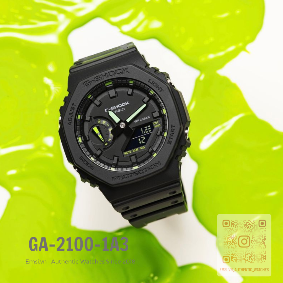 G-Shock GA-2100-1A3DR - Đồng Hồ Nam - Pin / Quartz - Kính Khoáng - Size Mặt 45.4mm - Bảo Hành 5 Năm - Chính Hãng