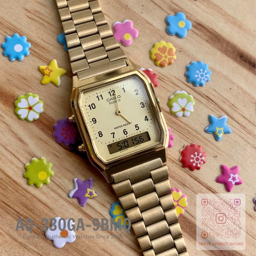 Casio AQ-230GA-9B - Đồng Hồ Nam - Điện Tử - Size Mặt 29.8mm Emsi.vn