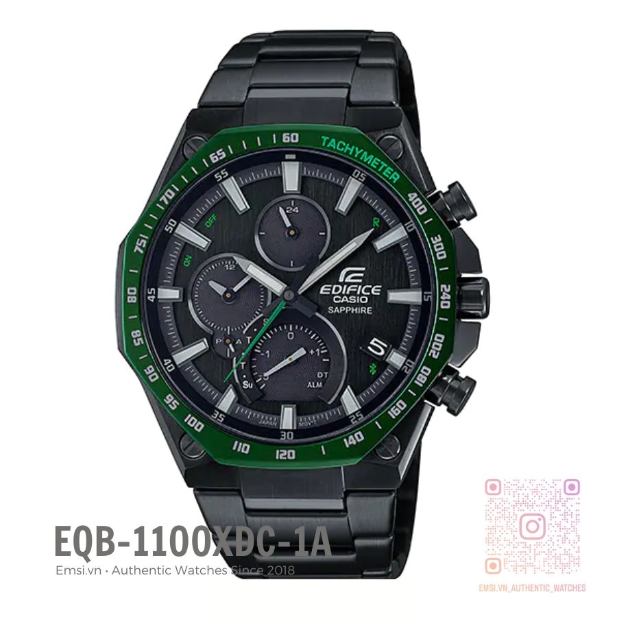 Edifice EQB-1100XDC-1A - Đồng Hồ Nam - Năng Lượng Mặt Trời - Kính Sapphire - Size Mặt 44.5mm - Bảo Hành 5 Năm - Chính Hãng