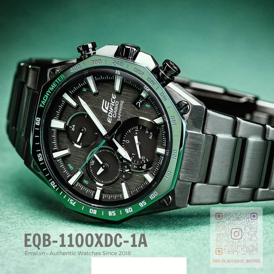 Edifice EQB-1100XDC-1A - Đồng Hồ Nam - Năng Lượng Mặt Trời - Kính Sapphire - Size Mặt 44.5mm - Bảo Hành 5 Năm - Chính Hãng