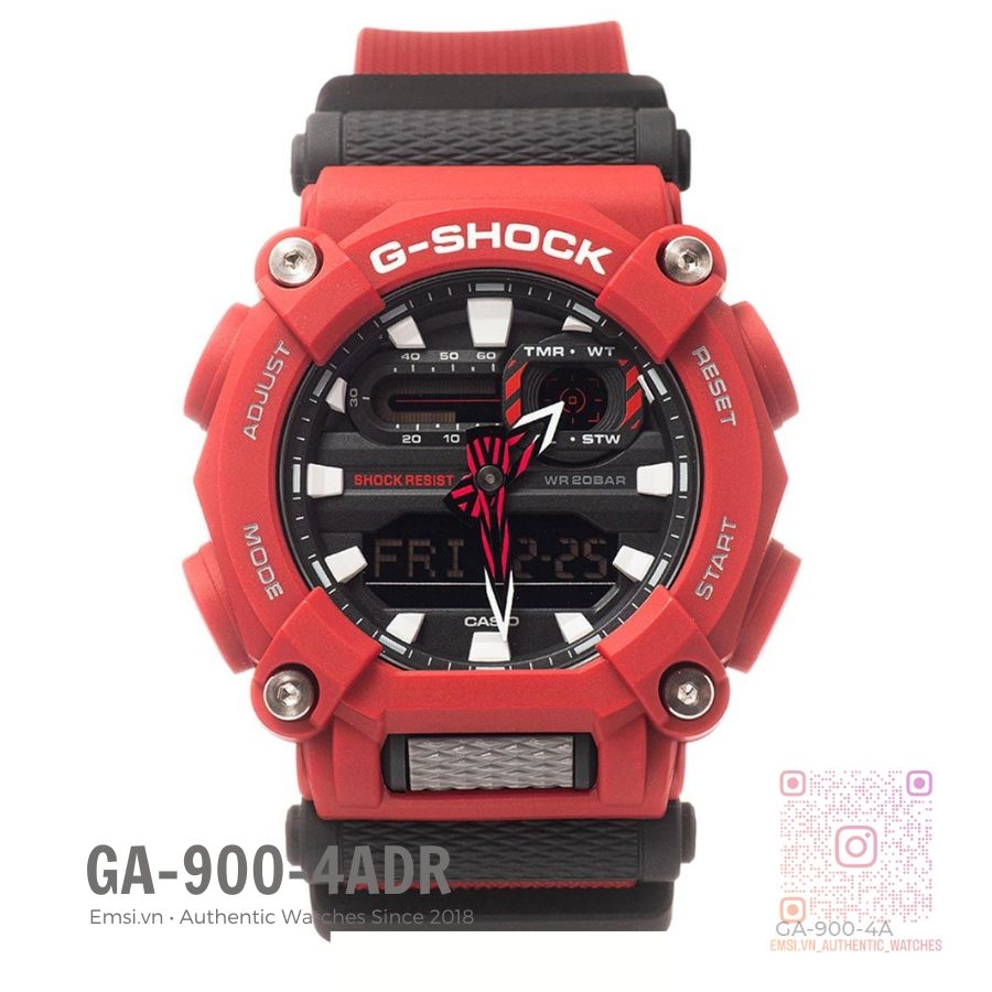 G-Shock GA-900-4ADR - Đồng Hồ Nam - Điện Tử - Kính Khoáng - Size Mặt 49.5mm - Bảo Hành 5 Năm - Chính Hãng