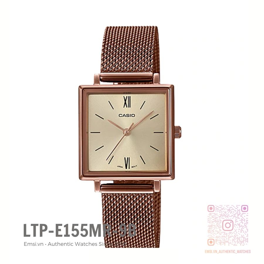 Casio LTP-E155MR-9BDF - Đồng Hồ Nữ - Pin / Quartz - Kính Khoáng - Size Mặt 25mm - Bảo Hành 5 Năm - Chính Hãng