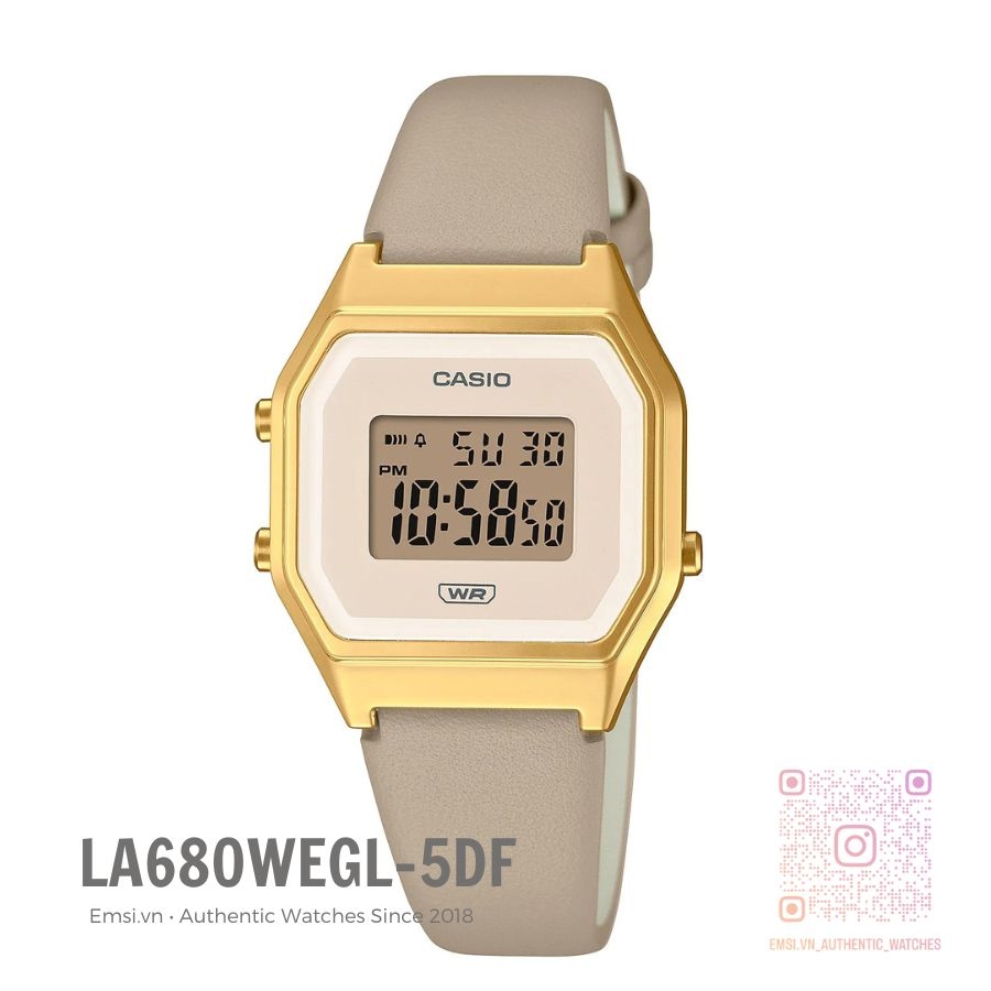 Casio LA680WEGL-5DF - Đồng Hồ Nữ - Pin / Quartz - Kính Nhựa - Size Mặt 24.5mm - Bảo Hành 5 Năm - Chính Hãng