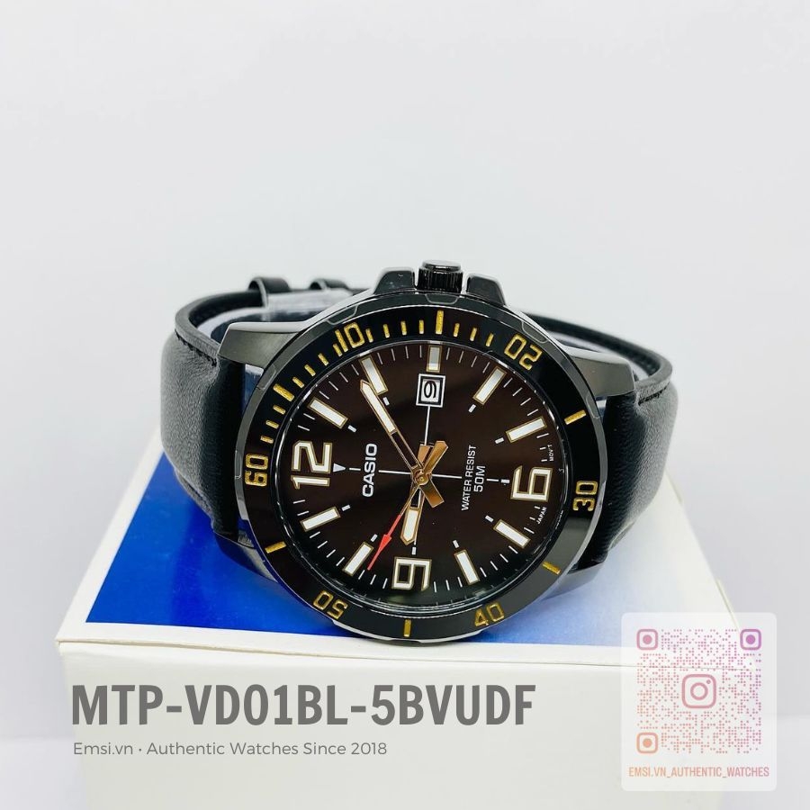 Casio MTP-VD01BL-5BVUDF - Đồng Hồ Nam - Pin / Quartz - Kính Khoáng - Size Mặt 45mm - Bảo Hành 5 Năm - Chính Hãng
