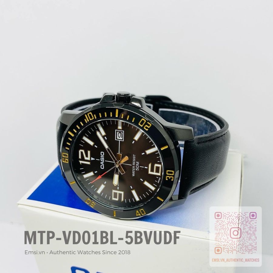 Casio MTP-VD01BL-5BVUDF - Đồng Hồ Nam - Pin / Quartz - Kính Khoáng - Size Mặt 45mm - Bảo Hành 5 Năm - Chính Hãng
