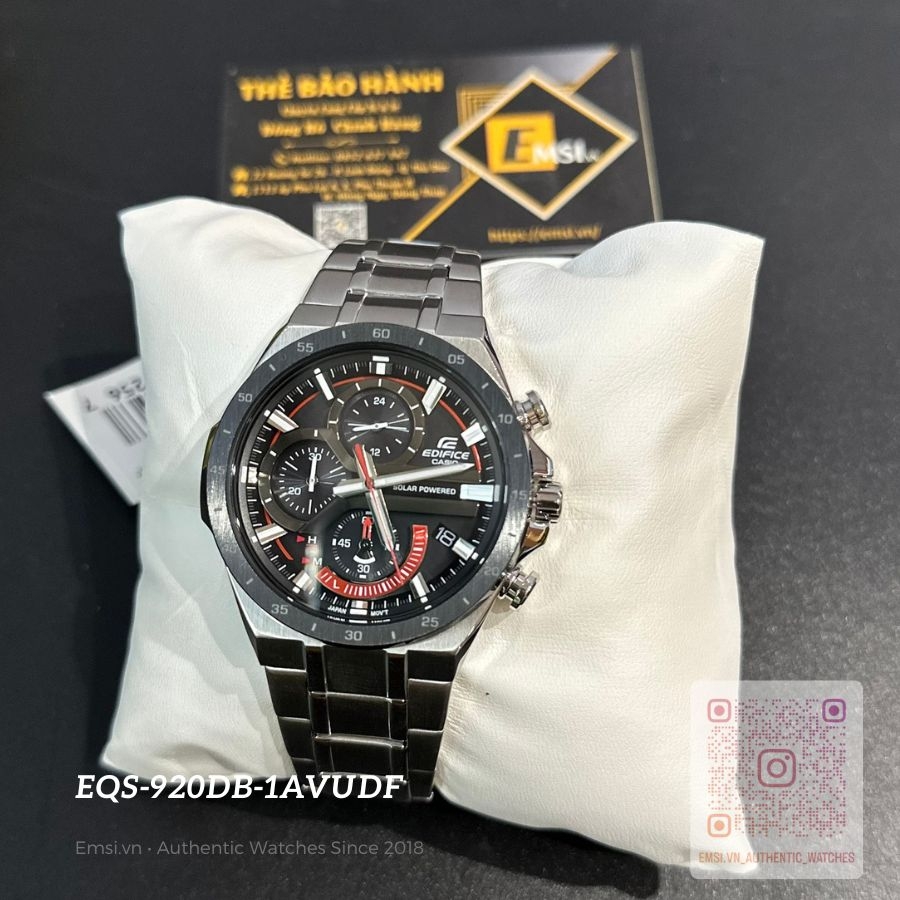Casio Edifice EQS-920DB-1AVUDF - Đồng Hồ Nam - Năng Lượng Mặt Trời - Kính Khoáng - Size Mặt 47 mm - Bảo Hành 5 Năm
