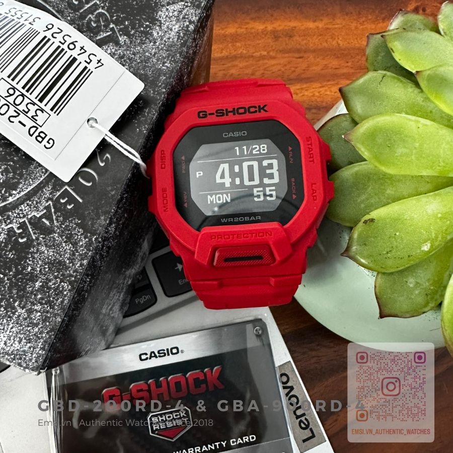 Casio GBD-200RD-4DR - Đồng Hồ Nam - Pin / Quartz - Kính Khoáng - Size Mặt 46mm - Bảo Hành 5 Năm - Chính Hãng