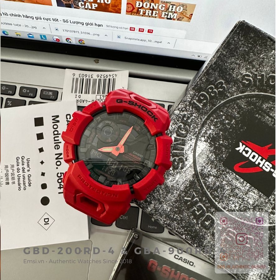 Casio G-Shock GBA-900RD-4A - Đồng Hồ Nam - Pin / Quartz - Kính Khoáng - Size Mặt 49mm - Bảo Hành 5 Năm - Chính Hãng