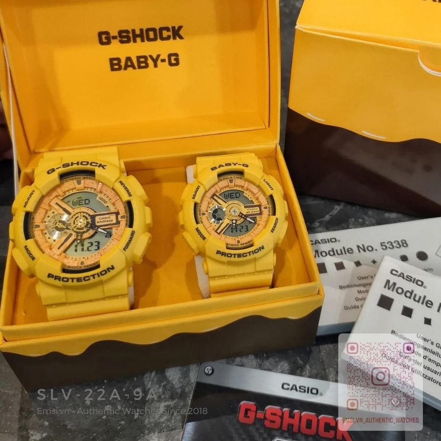 Đồng hồ Casio G-Shock Đôi SLV-22A-9A - | G-Shock & Baby G | Dây Nhựa | Chống Nước