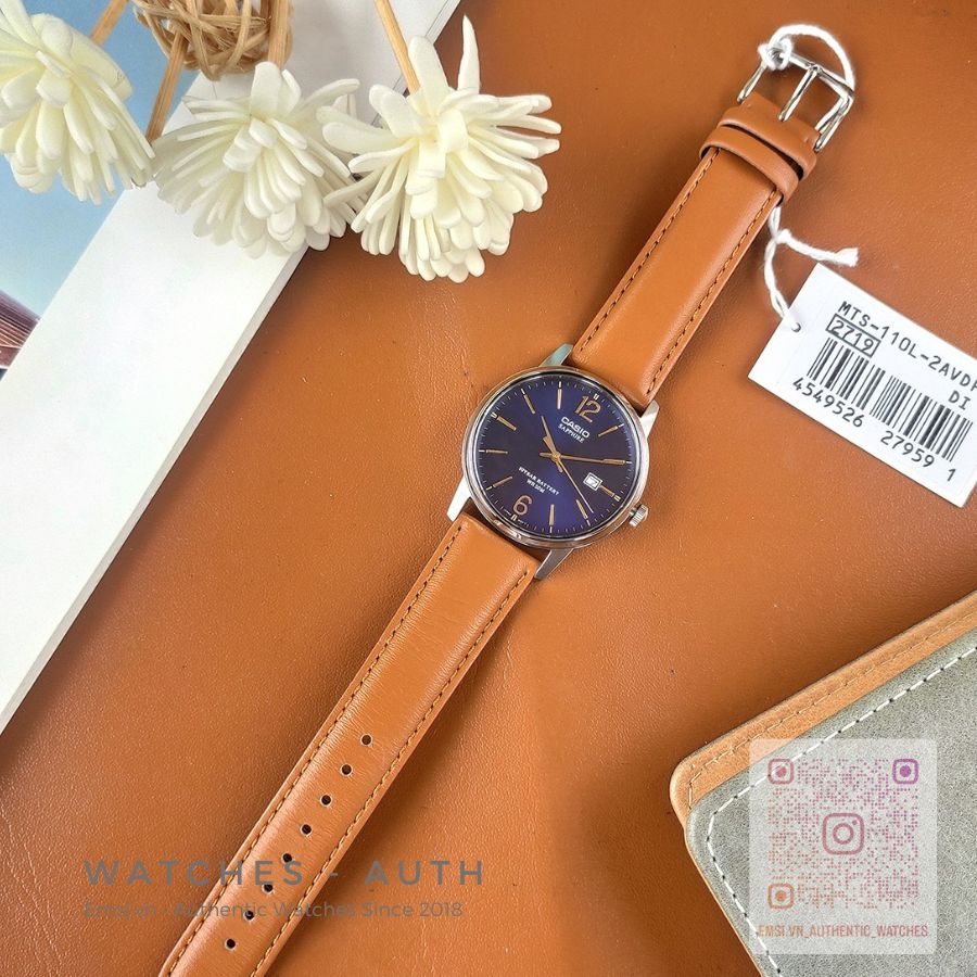 Casio MTS-110L-2A - Đồng Hồ Nam - Pin / Quartz - Kính Sapphire - Size Mặt 39mm - Bảo Hành 5 Năm - Chính Hãng