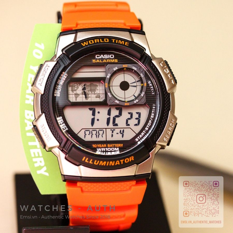 Casio AE-1000W-4B - Đồng Hồ Nam - Điện Tử - Size Mặt 43.8mm - Kính Nhựa EMSI.VN