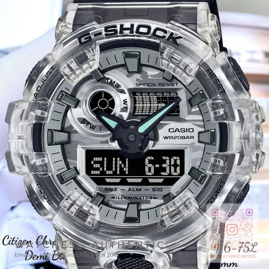 GA-700SKC-1ADR | Đồng Hồ Casio | G-Shock | Nam | Dây Nhựa | Kim - Số | Chống Nước WR20BAR
