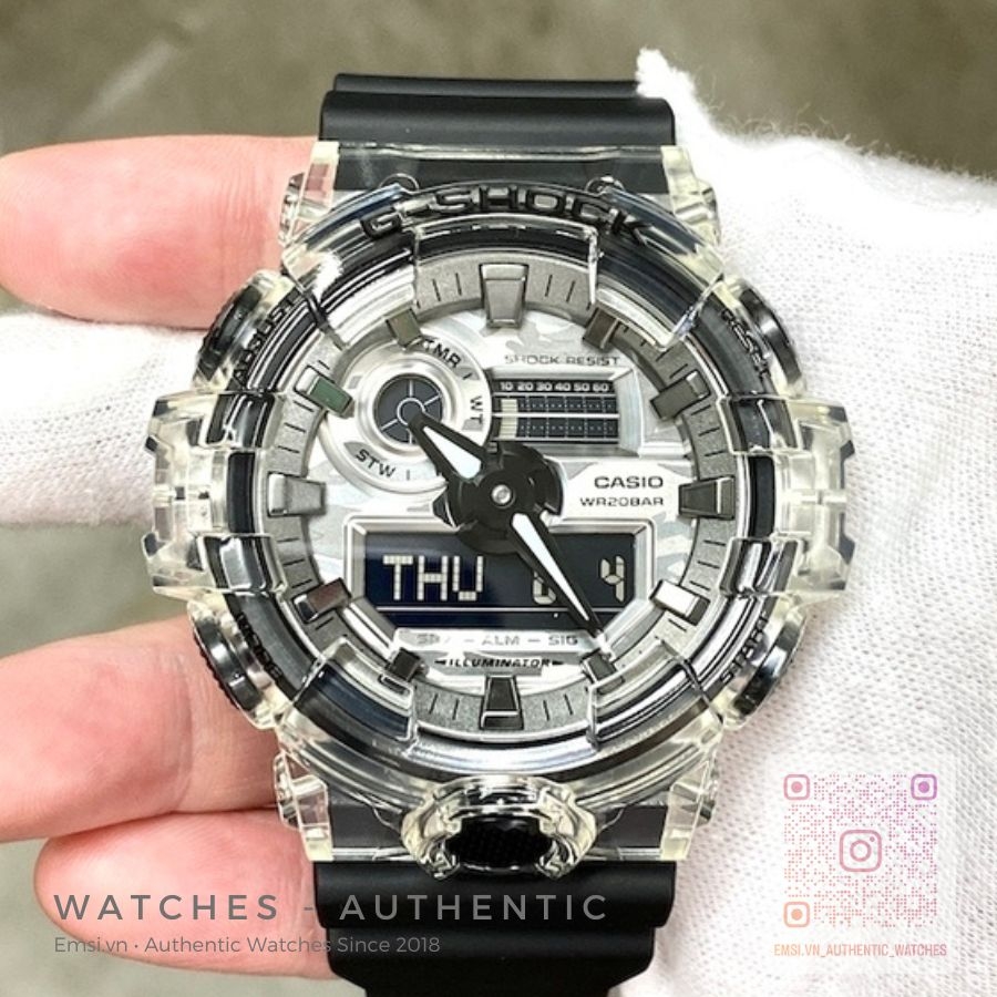 GA-700SKC-1ADR | Đồng Hồ Casio | G-Shock | Nam | Dây Nhựa | Kim - Số | Chống Nước WR20BAR