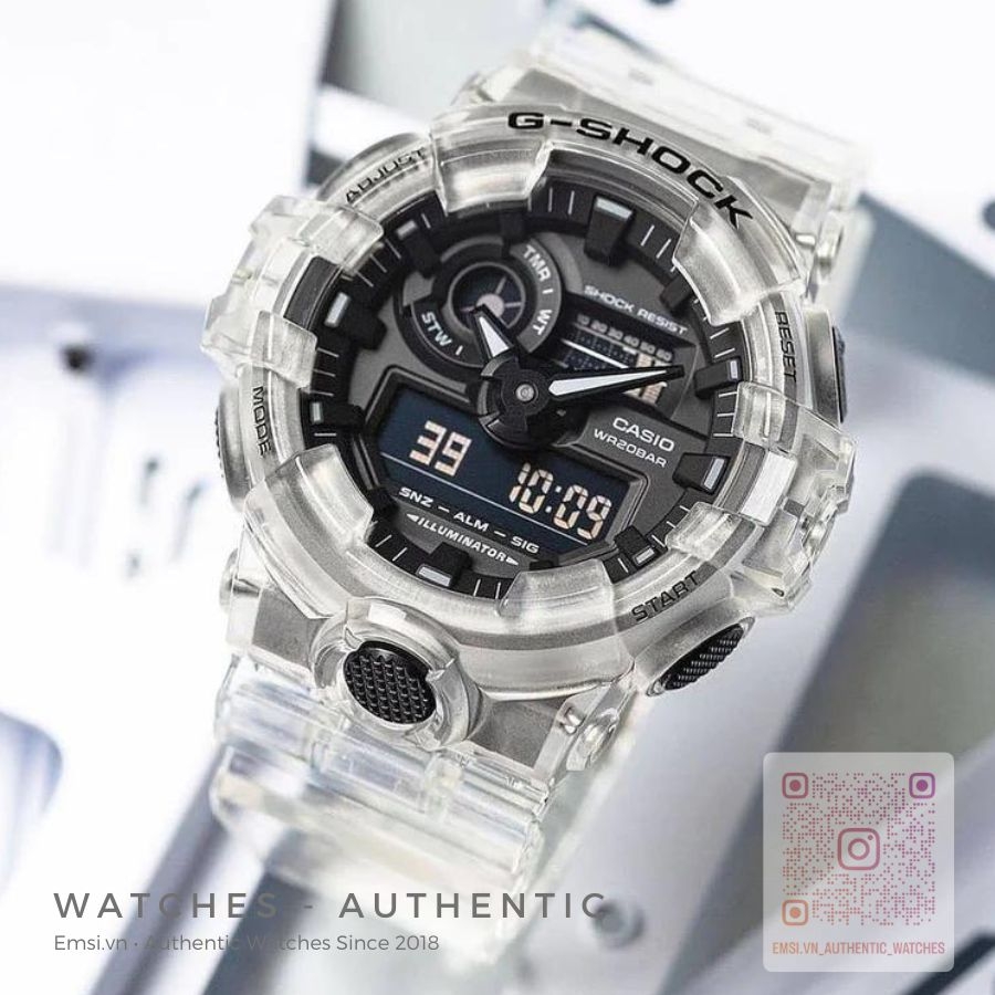 GA-700SKC-1ADR | Đồng Hồ Casio | G-Shock | Nam | Dây Nhựa | Kim - Số | Chống Nước WR20BAR