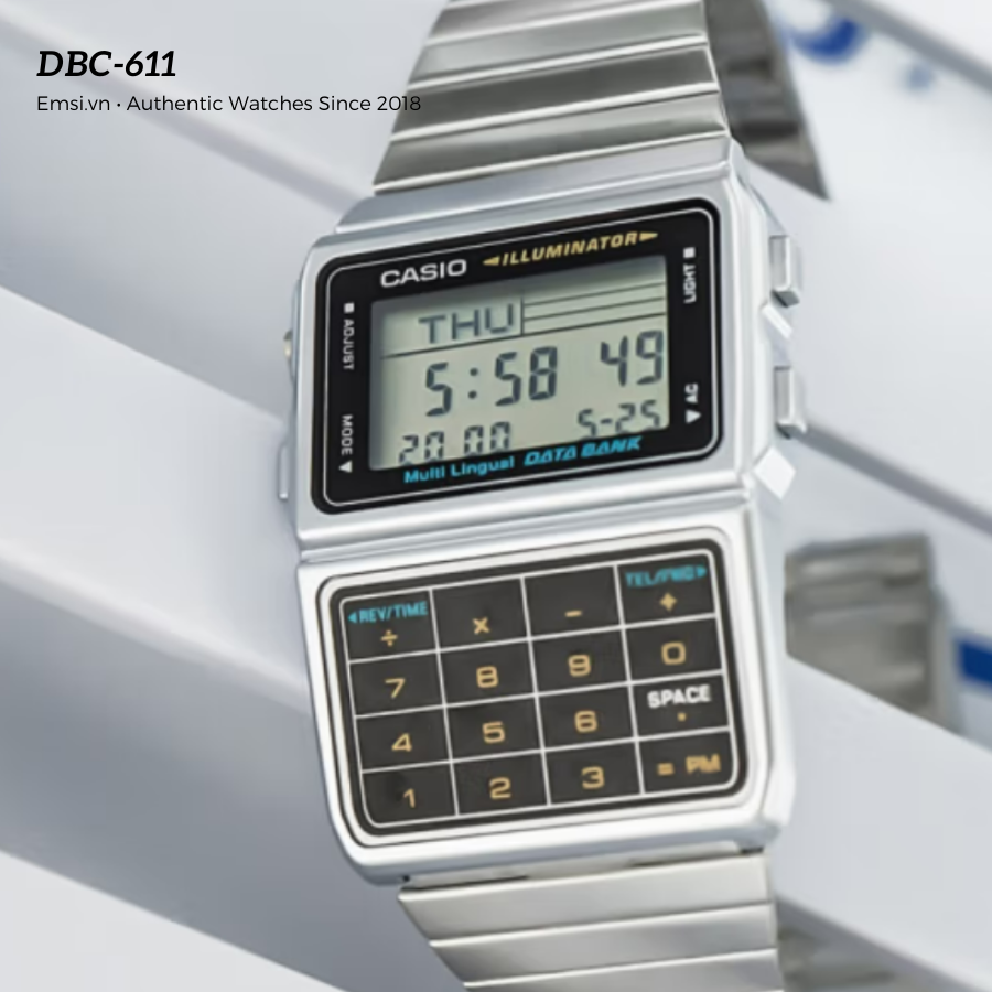 Casio DBC-611-1DF - Đồng Hồ Nam - Pin / Quartz - Kính Nhựa - Size Mặt 33mm - Bảo Hành 5 Năm - Chính Hãng