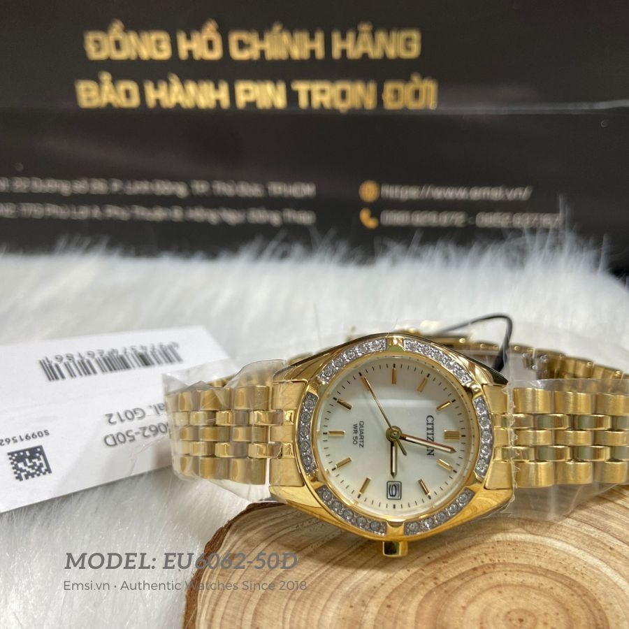 Citizen EU6062-50D - Đồng hồ nữ - Pin / Quartz - Size mặt 26mm - Kính khoáng - Bảo Hành 5 Năm - Chính Hãng