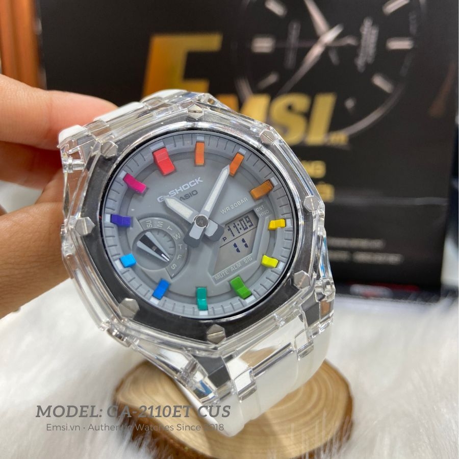 Custom Jelly Rainbow Casioak Casio G Shock GA2110ET8 - Phiên Bản Đặc Biệt ( Tặng bộ dây theo máy )