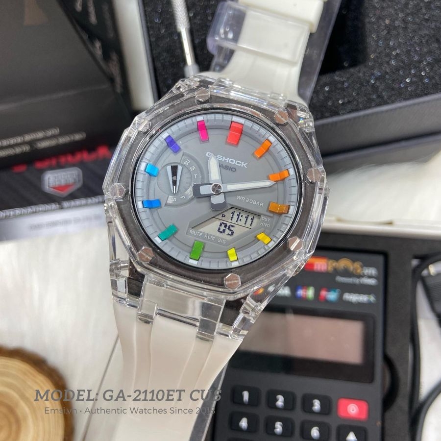 Custom Jelly Rainbow Casioak Casio G Shock GA2110ET8 - Phiên Bản Đặc Biệt ( Tặng bộ dây theo máy )