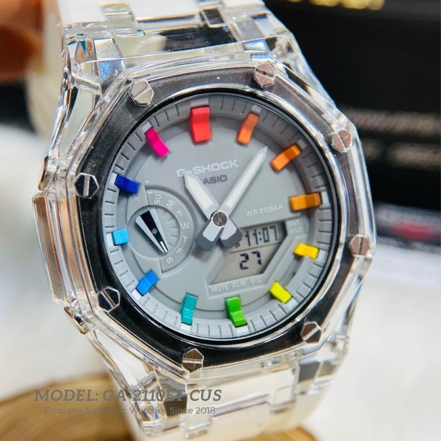 Custom Jelly Rainbow Casioak Casio G Shock GA2110ET8 - Phiên Bản Đặc Biệt ( Tặng bộ dây theo máy )