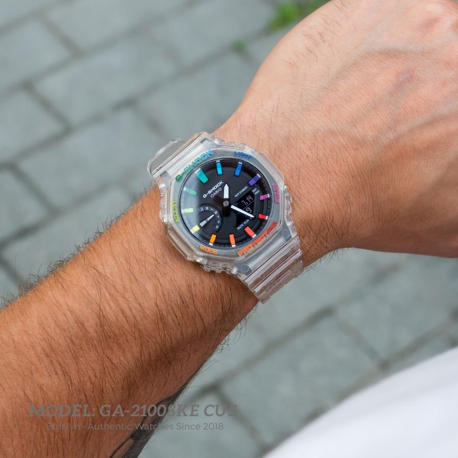 Custom Jelly Rainbow Casioak Casio G Shock GA2100SKE 7A - Phiên Bản Mới