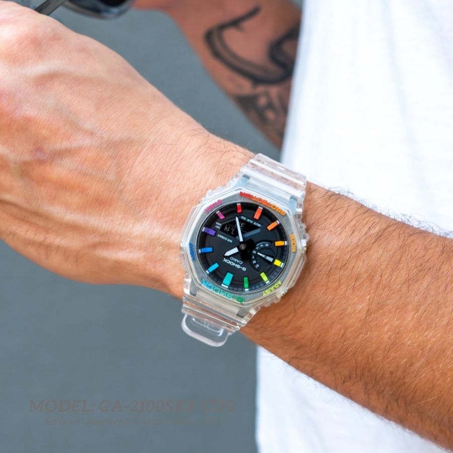 Custom Jelly Rainbow Casioak Casio G Shock GA2100SKE 7A - Phiên Bản Mới