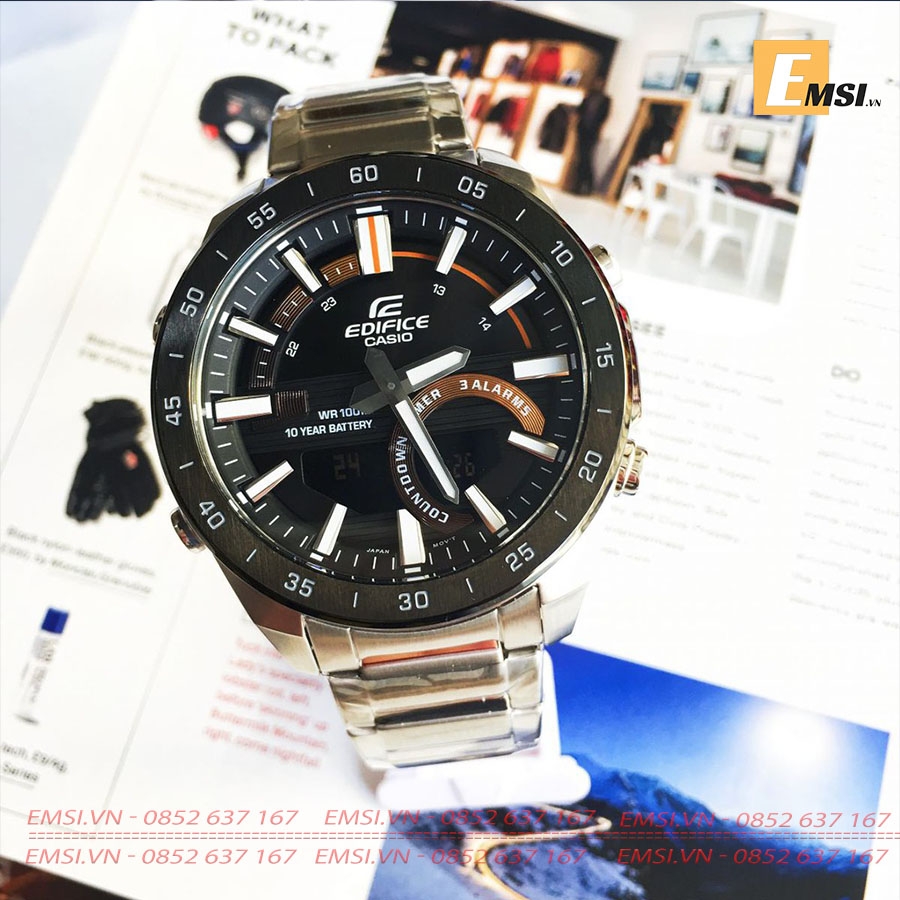 Đồng Hồ Casio Nam ERA-120DB-1B - Dây Thép Không Gỉ 52mm - Emsi.vn