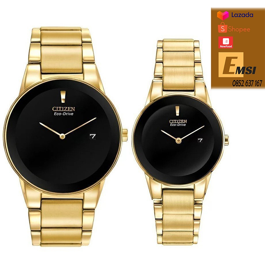 Đồng hồ cặp Citizen Eco Drive Axiom AU1062-56E & GA1052-55E