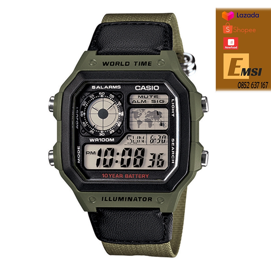 CASIO WORLDTIME AE-1200WHB-3B | PIN 10 NĂM | AE-1200WHB-3BVDF