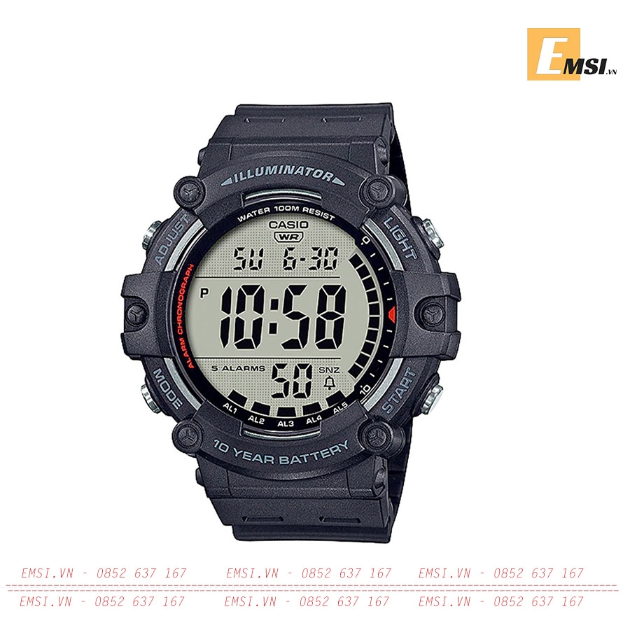 Casio AE-1500WH-1AVDF - Đồng Hồ Nam - Điện Tử - Kính Nhựa - Size Mặt 51mm - Bảo Hành 5 Năm - Chính Hãng - Emsi.vn