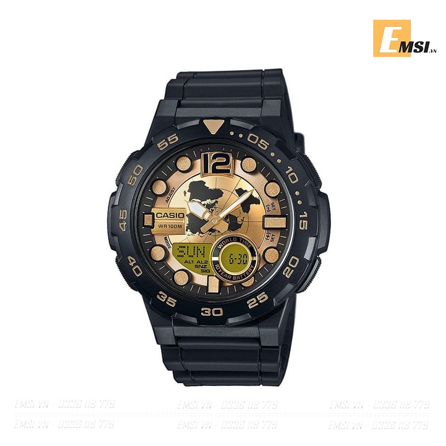 ĐỒNG HỒ CASIO AEQ-100BW-9AVDF Điện tử - Dây nhựa - Pin 10 năm