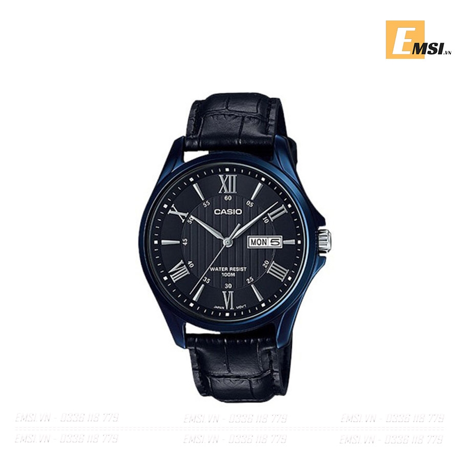 Casio MTP-1384BUL-1A - Đồng Hồ Nam - Kính Khoáng - Dây Da thật - Emsi.vn
