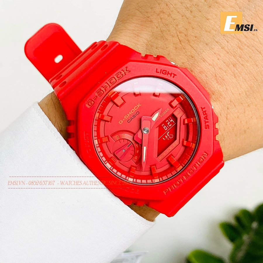 G-Shock GA-2100-4ADR - Đồng Hồ Nam - Điện Tử - Kính Khoáng - Size Mặt 45.4mm - Bảo Hành 5 Năm - Chính Hãng