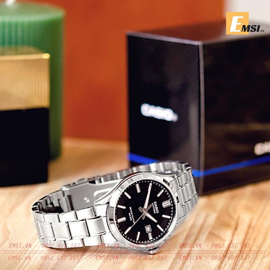 Đồng Hồ Casio Nam MTS-100D-1AVDF Dây Kim Loại - Kính Saphia - Tuổi Thọ Pin 10 Năm - Emsi.vn