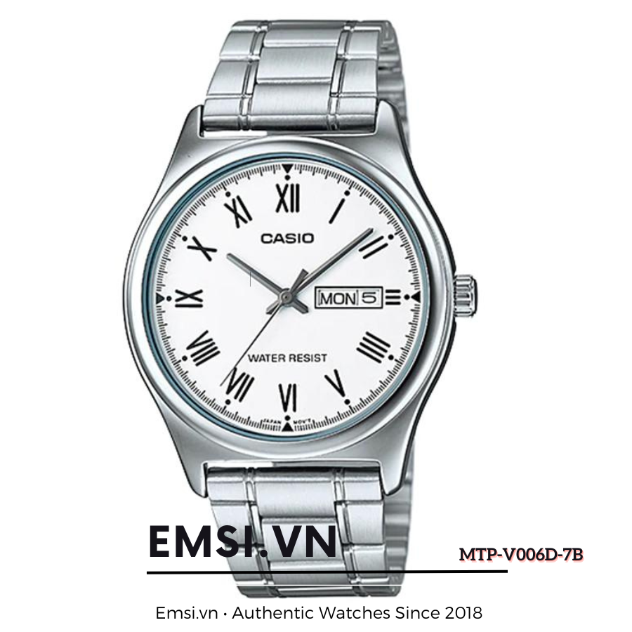 Casio MTP-V006D-7B - Đồng Hồ Nam - Pin / Quartz - Kính Khoáng - Size Mặt 38mm EMSI.VN