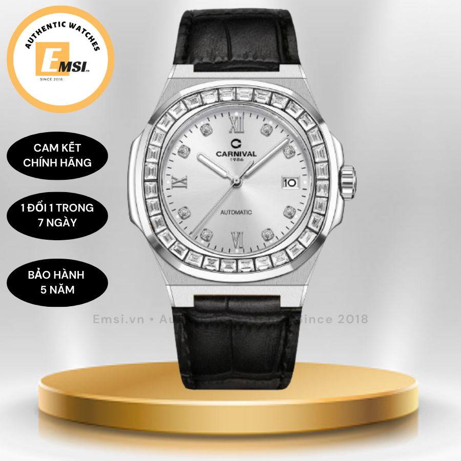 Đồng hồ Nam Carnival 8129G-VT-DD-T Automatic, Sapphire, Chính hãng