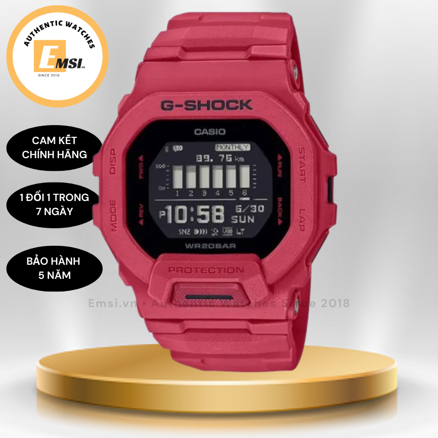 Casio GBD-200RD-4DR - Đồng Hồ Nam - Pin / Quartz - Kính Khoáng - Size Mặt 46mm - Bảo Hành 5 Năm - Chính Hãng