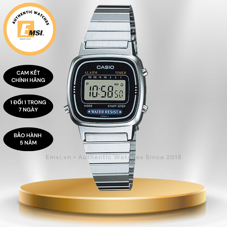 Casio LA670WA-1D - Đồng Hồ Nữ - Điện Tử - Kính Nhựa - Size Mặt 24.6mm EMSI.VN