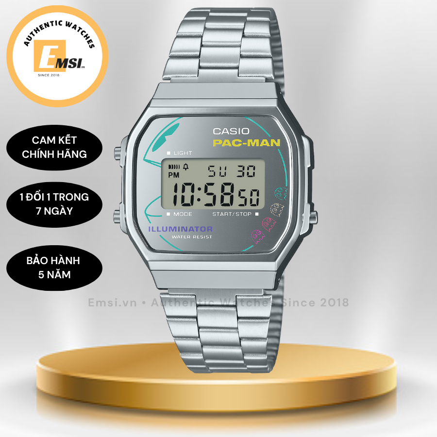 Đồng hồ Casio Pacman 36.3 mm Unisex A168WEPC-7ADR