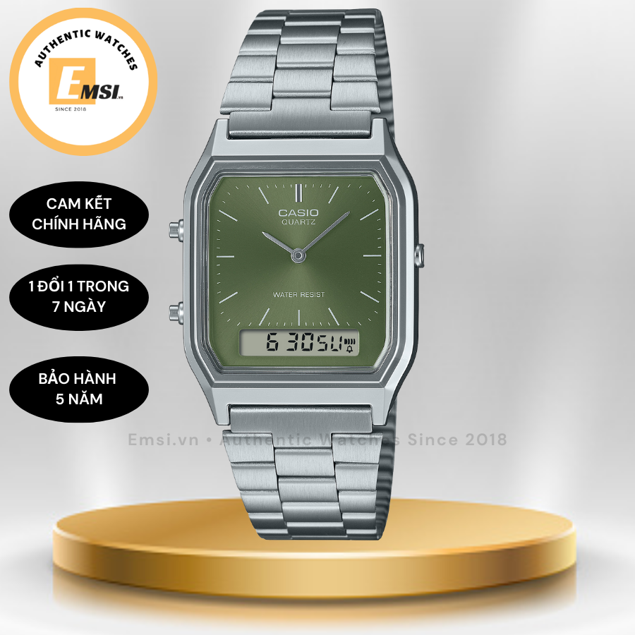 Đồng Hồ Unisex Chính Hãng CASIO AQ-230A-9AMQY