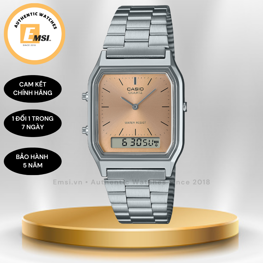 Đồng Hồ Unisex Chính Hãng CASIO AQ-230A-9AMQY