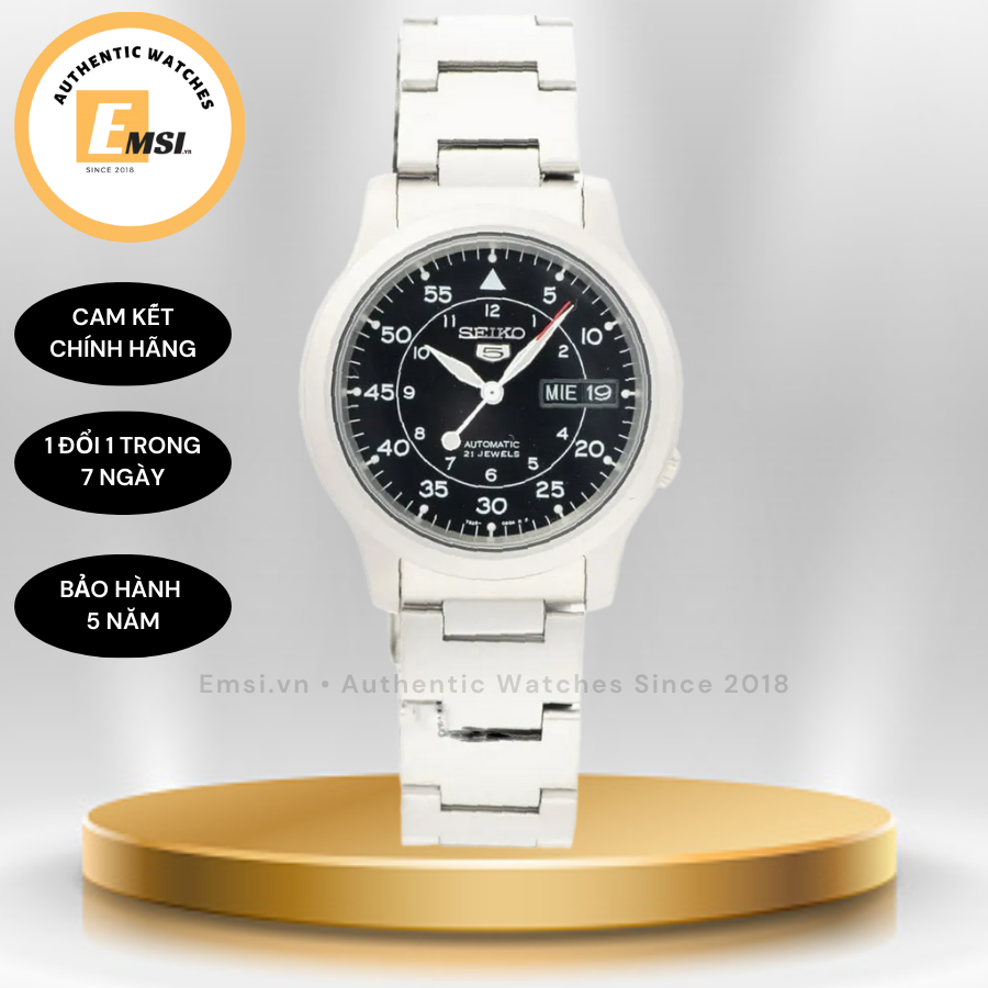 Seiko SNK809K1 - Đồng Hồ Nam - Máy Cơ / Automatic - Size Mặt 37mm - Hardlex Crystal EMSI.VN