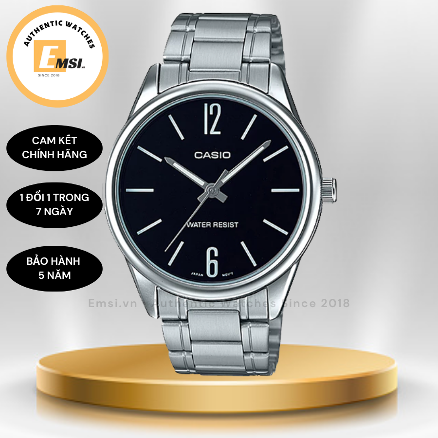 Casio MTP-V005D-1B - Kính khoáng - Đồng hồ nam - Pin / Quartz - Size mặt 40mm EMSI.VN