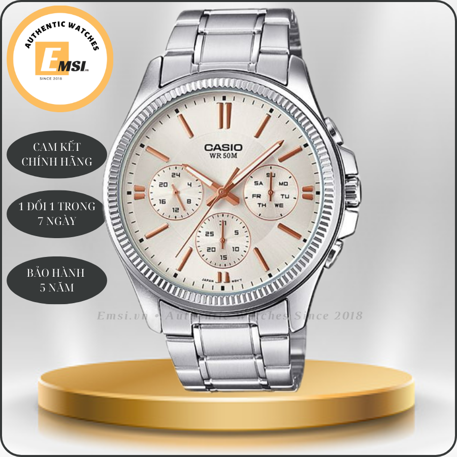 Casio MTP-1375D-7A2 - Đồng Hồ Nam - Pin / Quartz - Kính Khoáng - Size Mặt 42mm EMSI.VN